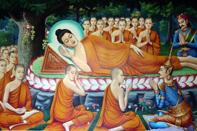 Représentation de la mort de Bouddha et de son entrée dans le nirvana. Cambodge - Unbekannt