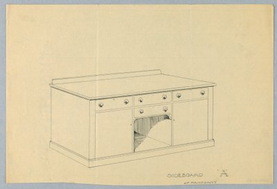 Conception pour buffet A en acajou, 1900-1905 - Unbekannt