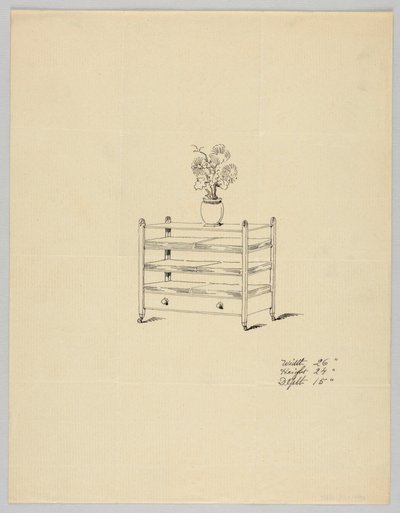 Conception pour table à trois niveaux avec vase et fleurs, 1900-1905 - Unbekannt