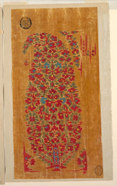 Projet pour un châle tissé avec des motifs indianisants - Unbekannt