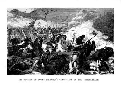 Destruction des cuirassiers du comte Bismarck par la mitrailleuse, c1870, 1875 - Unbekannt
