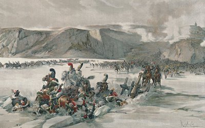 Destruction des Russes en retraite au lac Satschan, 1805, 1896 - Unbekannt