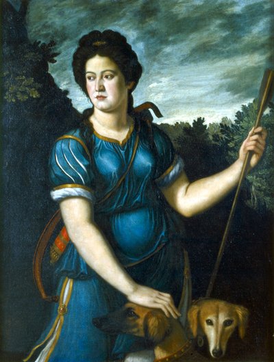 Diane la Chasseresse avec ses deux chiens, 16ème siècle - Unbekannt