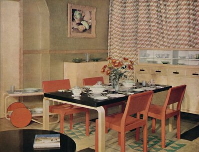 Salle à manger avec mobilier finlandais, 1938 - Unbekannt