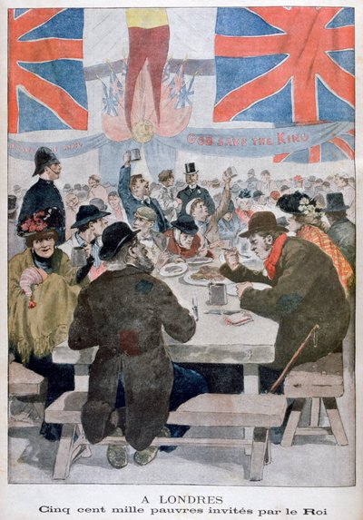 Dîner pour les pauvres en célébration du couronnement du roi Édouard VII, Londres, 1902 - Unbekannt