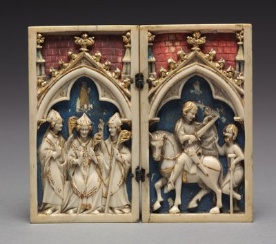 Diptyque avec des scènes de la vie de Saint Martin de Tours : La consécration de Saint Martin - Unbekannt