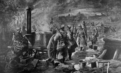 Distribution de soupe au front, 1915 - Unbekannt