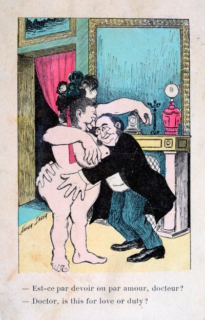 Docteur, est-ce par amour ou par devoir, carte postale française vintage - Unbekannt