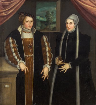 Double-portrait de Marie de Brandebourg-Kulmbach et Christina de Danemark, vers 1580 - Unbekannt