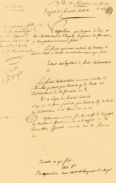 Projet de...réétablissement du calendrier grégorien, 29 août 1805, 1921 - Unbekannt