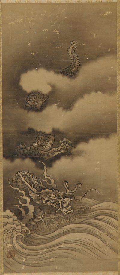 Dragon et vagues, période Edo - Unbekannt
