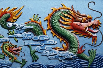 Sculpture de dragon dans un temple chinois Phnom Penh Cambodge - Unbekannt