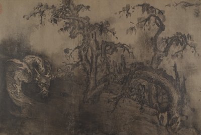 Dragons et paysage, 14ème siècle, plus ajout ultérieur - Unbekannt