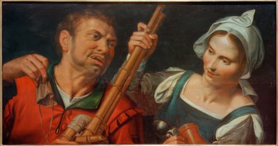 Joueur de cornemuse et une femme - Unbekannt