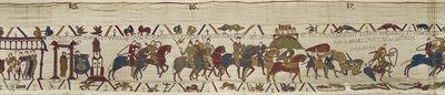 Le duc Guillaume mène son armée en Bretagne où Harold sauve courageusement des soldats des sables mouvants, Tapisserie de Bayeux - Unbekannt