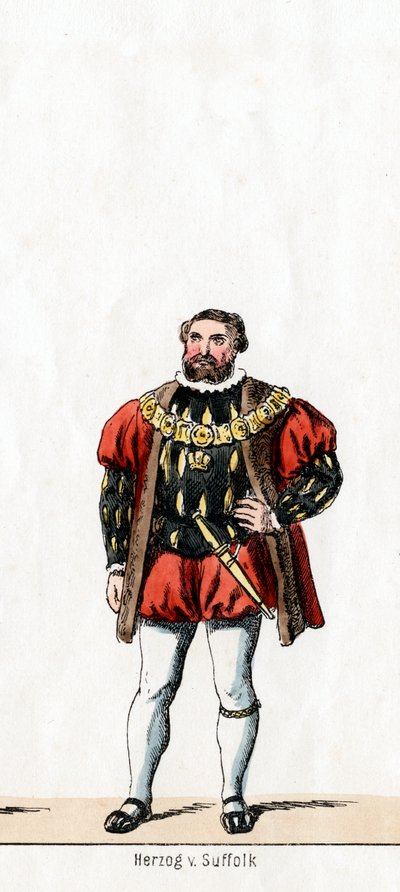 Duc de Suffolk, costume pour la pièce de Shakespeare, Henri VIII, XIXe siècle - Unbekannt