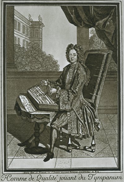 Tympanon dulcimer, gravure française du XVIIe siècle, 1948 - Unbekannt