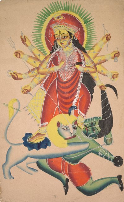 Durga tuant le démon Mahisha, 1800s - Unbekannt