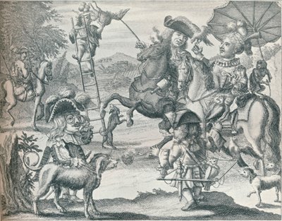 Satire hollandaise sur la fauconnerie, vers 1716 - Unbekannt