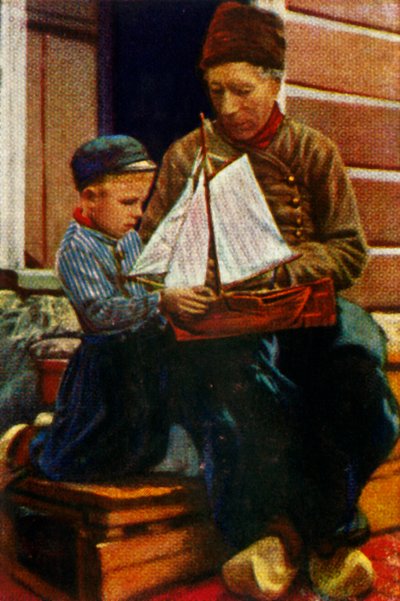 Père et fils néerlandais en costume traditionnel, vers 1928 - Unbekannt