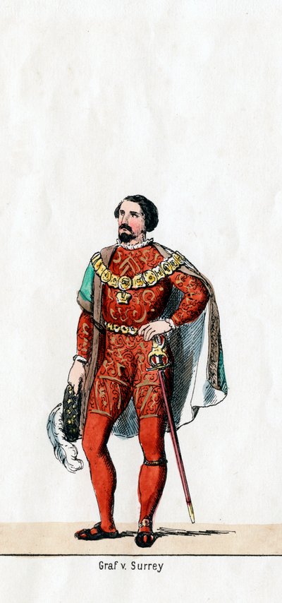 Comte de Surrey, costume pour la pièce de Shakespeare, Henry VIII, 19ème siècle - Unbekannt