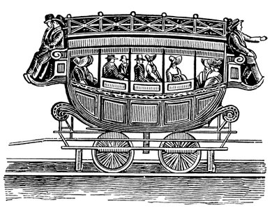 Wagon de chemin de fer américain ancien adopté du transport routier - Unbekannt