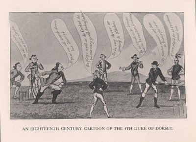 Edward Sackville 1591-1652, 4ème duc de Dorset, jouant au cricket, 18ème siècle 1912 - Unbekannt