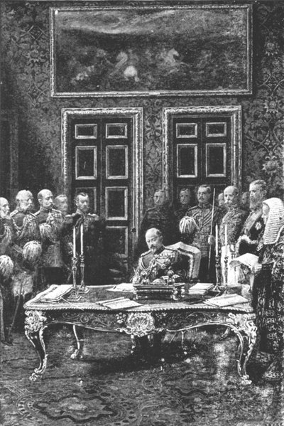 Édouard VII accomplissant son premier acte d