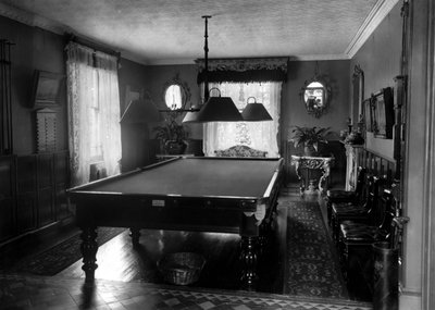 Salle édouardienne avec table de billard, 1909 - Unbekannt