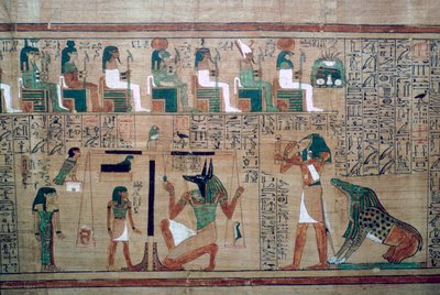Papyrus égyptien avec une représentation de la 