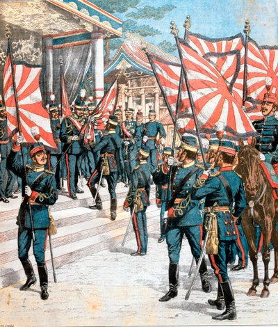Empereur du Japon présentant des couleurs aux régiments japonais, 1904 - Unbekannt