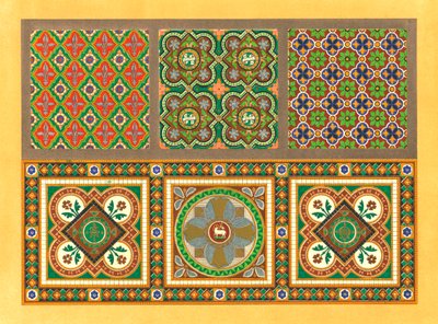 Carreaux encaustiques, 19e siècle - Unbekannt