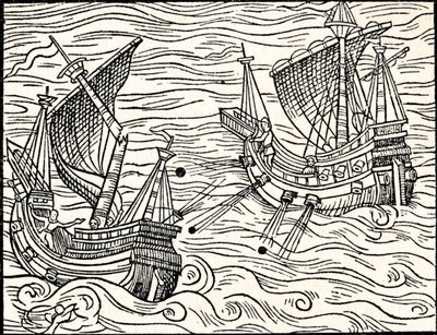 Engagement entre deux navires marchands au large des côtes d