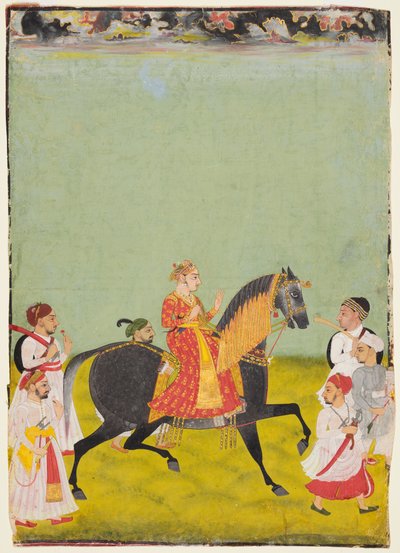 Raj Singh II à cheval, fils de Pratap Singh - Unbekannt