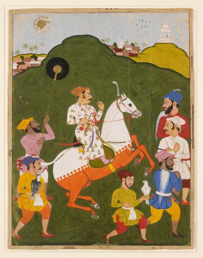 Portrait équestre de Maharana Raj Singh I de Mewar, 1670 - Unbekannt