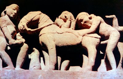 Sculpture érotique, temple hindou, Khajuraho, Inde, 950-1050 - Unbekannt