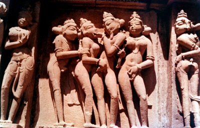 Sculpture érotique, temple hindou, Khajuraho, Inde, 950 - 1050 - Unbekannt