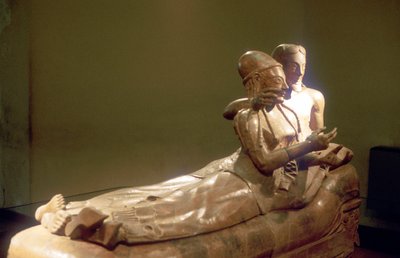 Sarcophage étrusque avec couple allongé, Cerveteri, Italie, VIe siècle av. J.-C. - Unbekannt