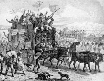 Ex-esclaves défilant avec des manifestes de libération, Guerre civile américaine, 1861-1865 - Unbekannt