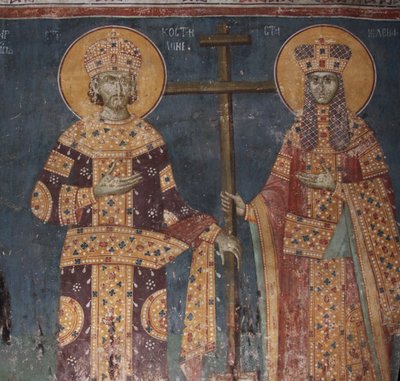 Exaltation de la Croix. Saints Constantin le Grand et Hélène, 1321-1322 - Unbekannt