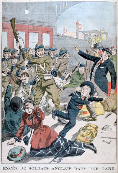 Excès des soldats britanniques dans une gare, 1902 - Unbekannt