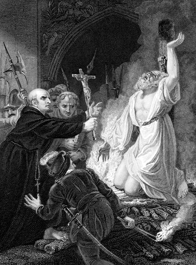 Exécution de Thomas Cranmer, archevêque de Canterbury, Oxford, 1556, milieu du 19ème siècle - Unbekannt