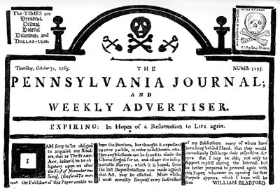 Fac-similé du Pennsylvania Journal sur le Stamp Act - Unbekannt