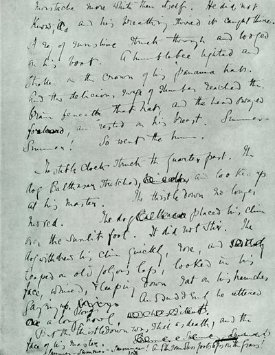Page fac-similé du manuscrit pour Indian Summer of a Forsyte, par John Galsworthy, 1918, 1928 - Unbekannt