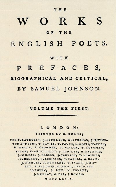 Fac-similé de la page de titre de la première édition des Œuvres des poètes anglais, contenant Johnson - Unbekannt