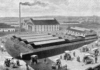 Usine de fabrication, recharge et entretien de taxis électriques, Aubervilliers, France, 1899 - Unbekannt