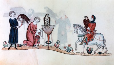 Fauconniers avec leurs oiseaux, 13e siècle - Unbekannt