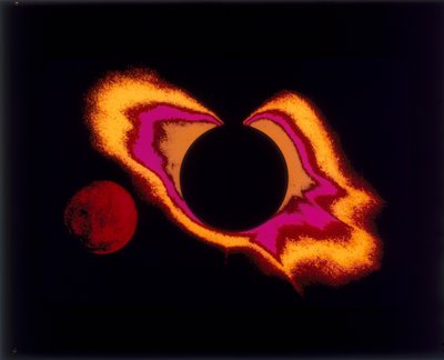 Photographie en fausses couleurs du soleil et de la lune, années 1970 - Unbekannt