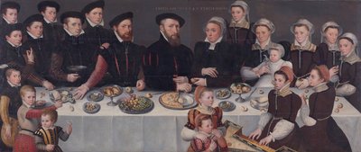 Portrait de famille de Pierre de Moucheron, marchand à Middelburg et Anvers, sa femme Isabeau de Ge - Unbekannt