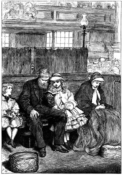 Famille au service religieux du dimanche dans leur banc fermé, Londres, 1862 - Unbekannt